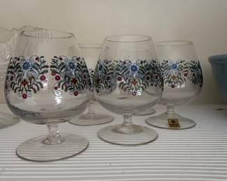 Set of 4 Moser "Kingfisher" Brandy Snifters