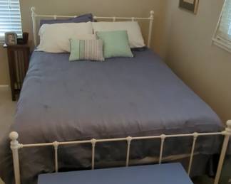 White Metal Twin Bed Frame with Spindle Headboard and Footboard second image