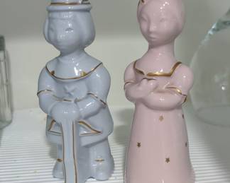 Vintage Ceramic Figurine Salt and Pepper Shakers - Made in Japan