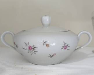 Porcelain Sugar Bowl with Floral Motif