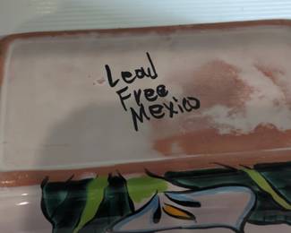 Mexican Talavera Calla Lily Rectangular Serving Dish second image