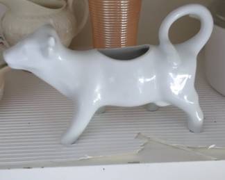 White Ceramic Cow Creamer Pitcher