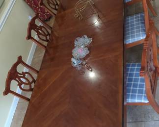 Mahogany Chippendale Style Dining Table and Chairs Set