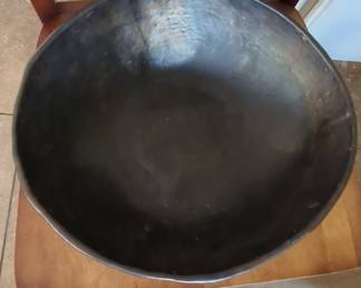 Large Hand-Carved African Wooden Bowl