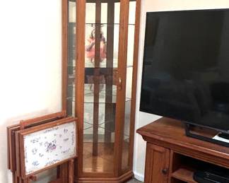 Curio $65 & TV Trays $55