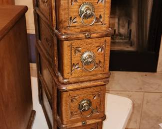 Vintage sewing machine cabinet drawers