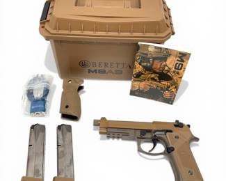 Beretta M9A3 9mm FDE Tactical Pistol w/ Case, (3) Magazines & Accessories
