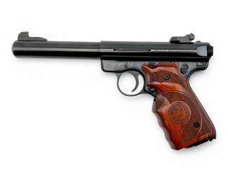 Ruger Mark III Target .22 LR Semi-Auto Pistol | Long Barrel, Wood Grips