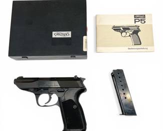 Walther P5 9mm Semi-Auto Pistol w/ Box, Manual & Extra Magazine