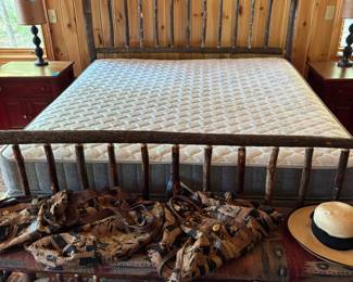 King size Bed, new extremely firm mattress - 
