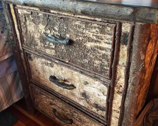 Birch covered drawers with accents, custom work