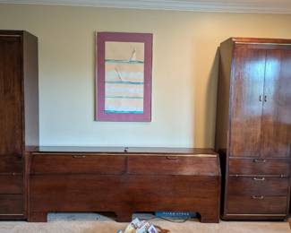 highly collectible Heywood-Wakefield "Rio" tall chests (model M 165).