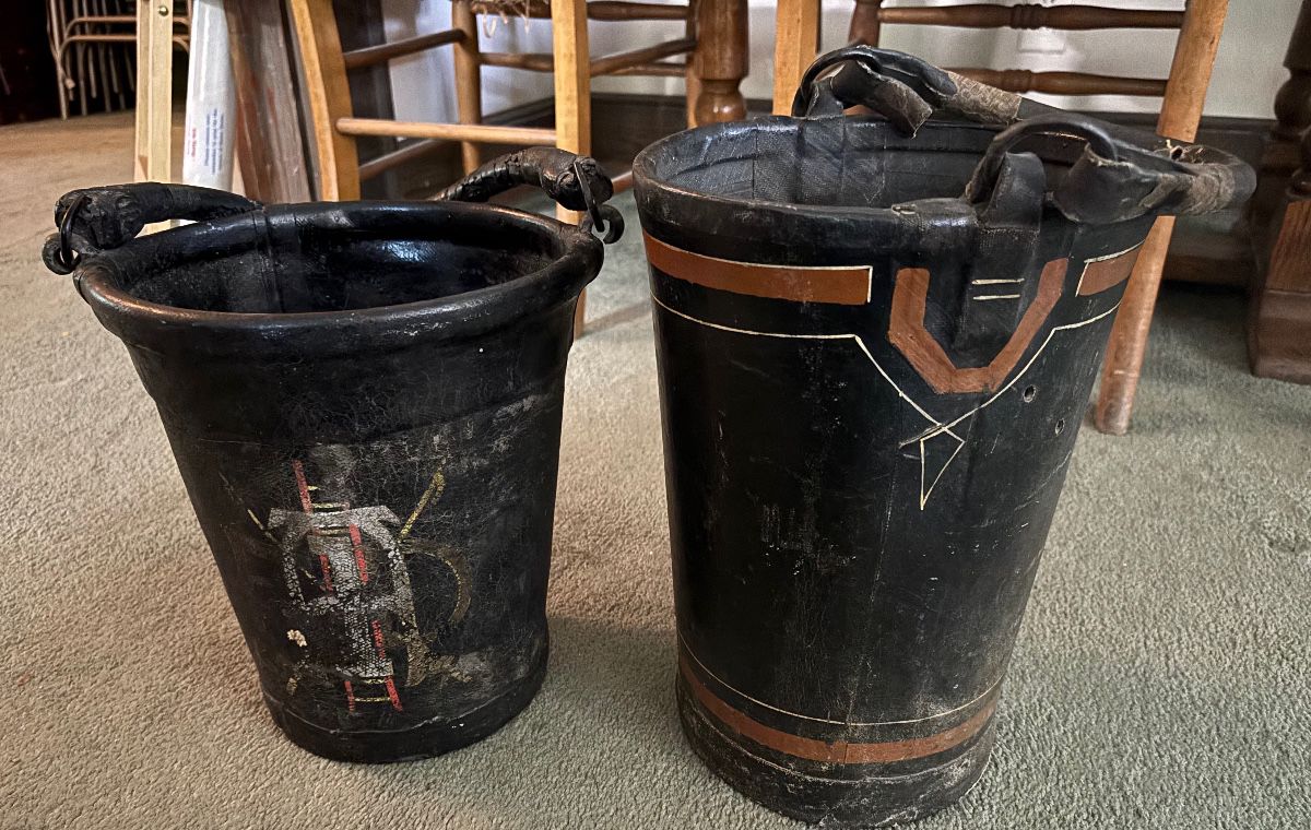 2 Wonderful Leather Fire Buckets