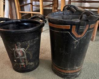 2 Wonderful Leather Fire Buckets