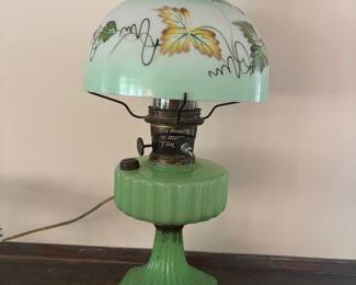 Green Glass Aladdin Lamp