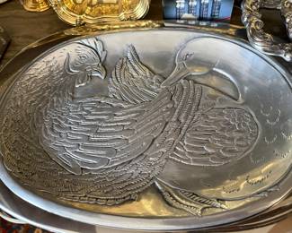 1979 chicken & duck vtg serving tray