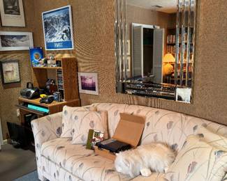 Office, love seat, 70s mirror
