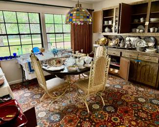 Vintage wrought iron table and chairs 