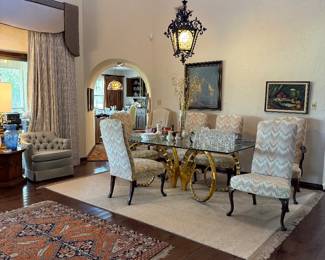 Formal dining room, small Caucasian type rug
