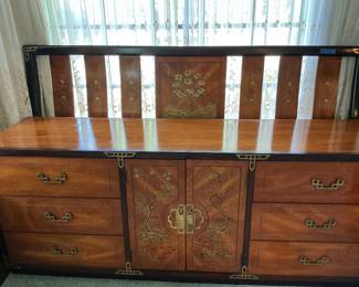 Headboard with rails & matching Basset dresser