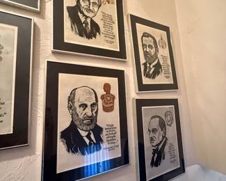 Framed collection of famous Doctors, philosophers, psychiatrists etc