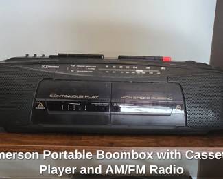Emerson Portable Boombox with Cassette Player and AM or FM Radio