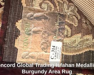 Concord Global Trading Isfahan Medallion Burgundy Area Rug