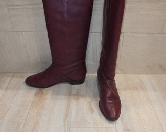 Etienne Aigner Burgundy Leather KneeHigh Boots
