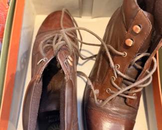 Earth Shoes Womens Brown Leather LaceUp Ankle Boots