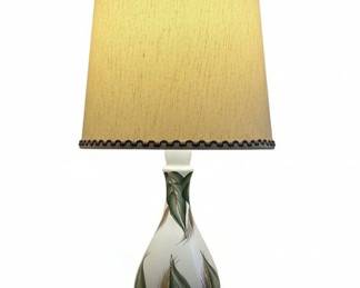 Vintage Ceramic Table Lamp with Floral Motif