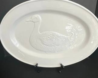 White Ceramic Duck Serving Platter