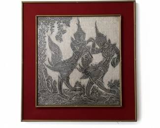 Thai Temple Rubbing Art Panel second image