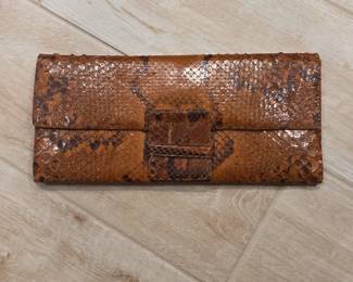 Vintage Python Skin Clutch Purse
