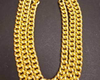 MultiStrand Textured CurbLink Necklace