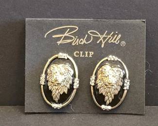 Buck Hill Lion Head ClipOn Earrings