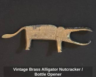 Vintage Brass Alligator Nutcracker or Bottle Opener