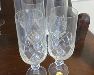 Bohemia Crystal Bristol Pattern Fluted Champagne Glasses