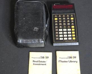 Texas Instruments TI Programmable Calculator with Case and Manuals