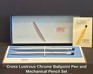 Cross Lustrous Chrome Ballpoint Pen and Mechanical Pencil Set