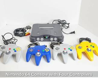 Nintendo Console with Four Controllers