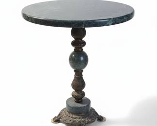 Victorian Green Marble Top Pedestal Table