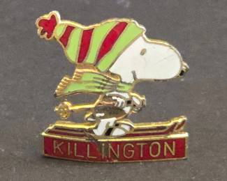 Vintage Snoopy Killington Ski Enamel Pin