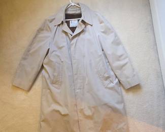 London Fog Mens Tan Trench Coat with Removable Faux Fur Liner