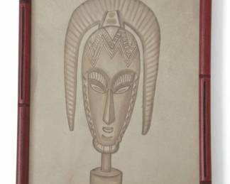 African Tribal Mask Framed Art Print