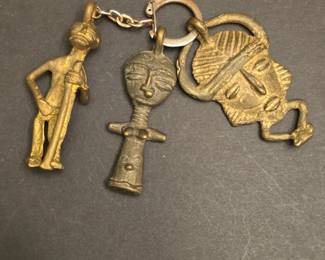 Dokra Art Brass Tribal Figures Keychain