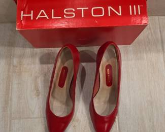 Halston III Red Leather Stiletto Heels