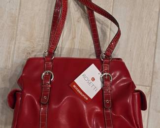 Rosetti Red Faux Croc Trim Shoulder Bag