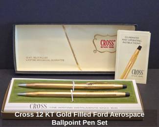 Cross KT Gold Filled Ford Aerospace Ballpoint Pen Set