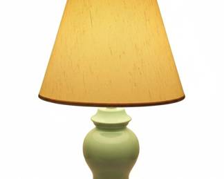 Vintage Mint Green Ceramic Gourd Table Lamp with Textured Fabric Shade
