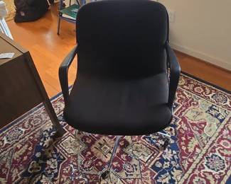 Black Upholstered Office Chair with Chrome Base  HON PillowSoft Series